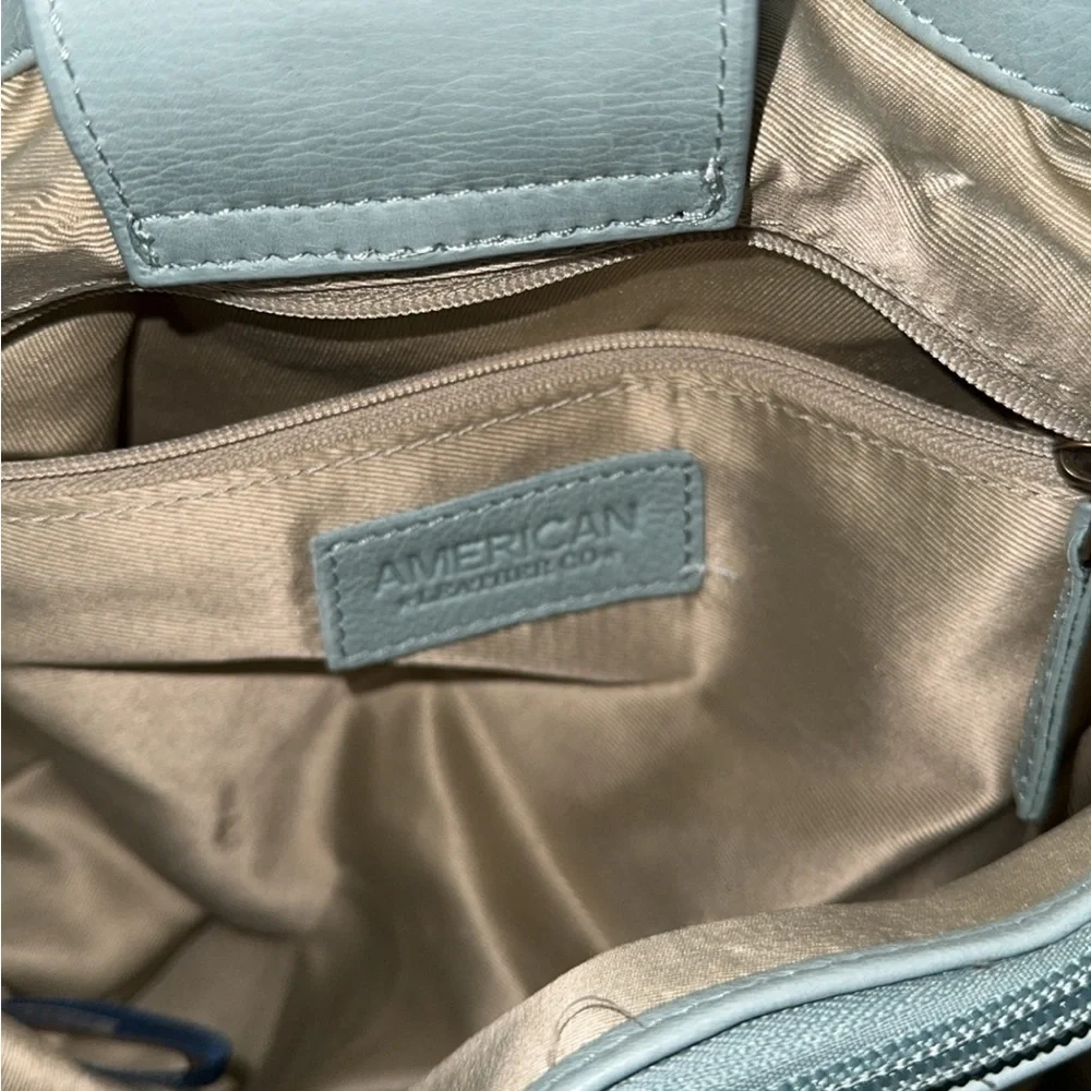 American Leather Co Lavina Convertible Satchel Glacier Lake Multi Blue AUTHENTIC - Picture 13 of 14